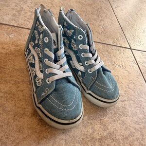 Vans Kids Blue High-Top Sneakers with Butterfly Pattern
